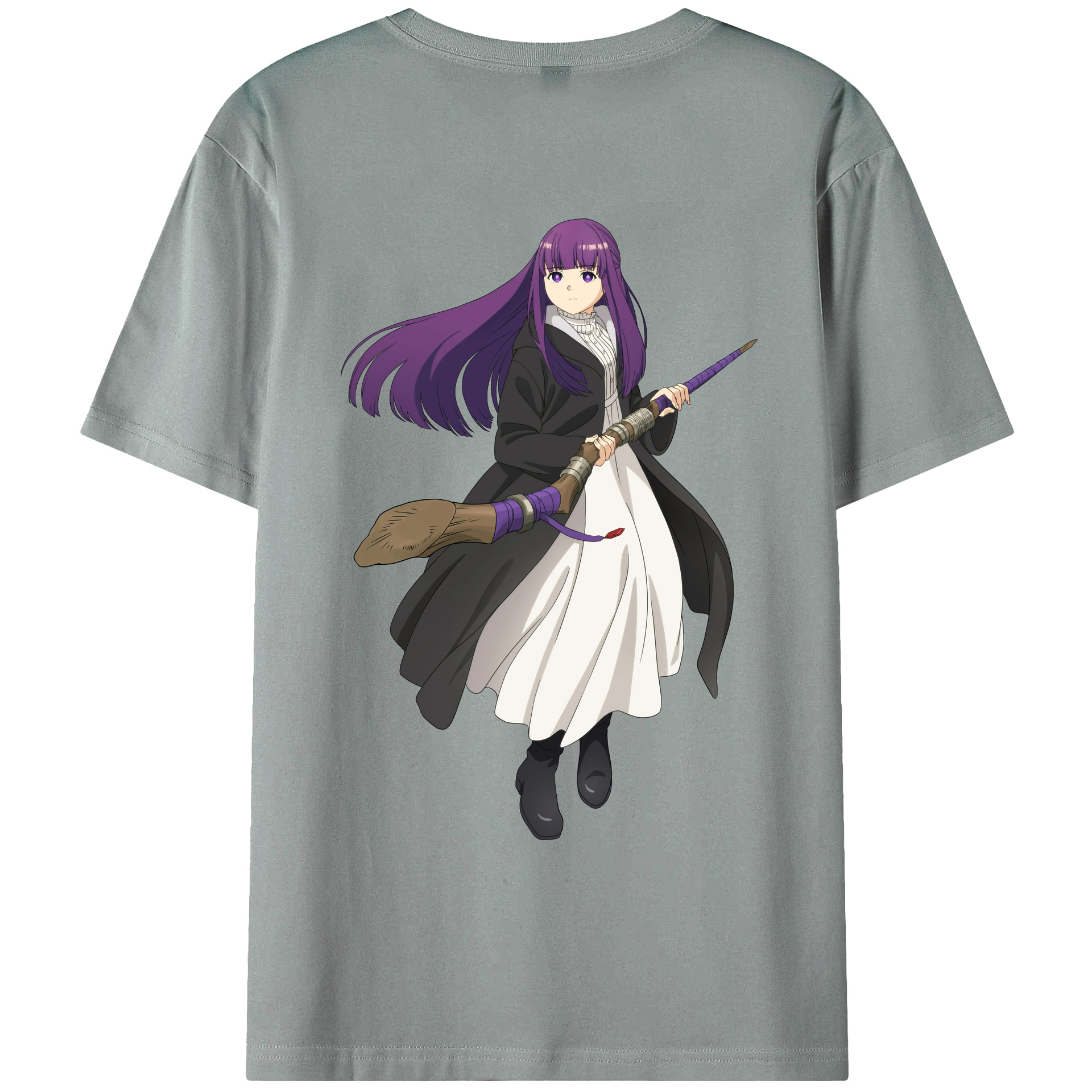 （画像用） 葬送のフリーレン Frieren 綿100％ メンズ半袖Tシャツ（バックプリント） 通気性